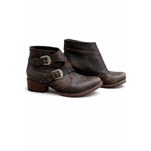 Freebird by Steven 100% Leather Ankle Strap Round Toe Bootie Boots Women's 7US